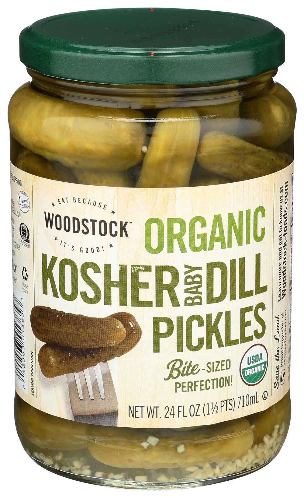 Woodstock Farms Organic Baby Dill Pickle, 24 Ounce -- 6 Per Case