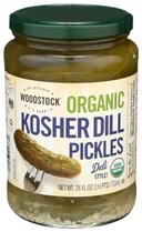 Woodstock Farms Organic Whole Dill Pickle, 24 Ounce -- 6 per case.