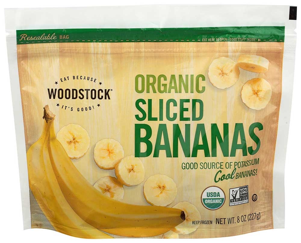 Woodstock Farms Organic Frozen Banana Slices, 8 Ounce -- 12 per case.