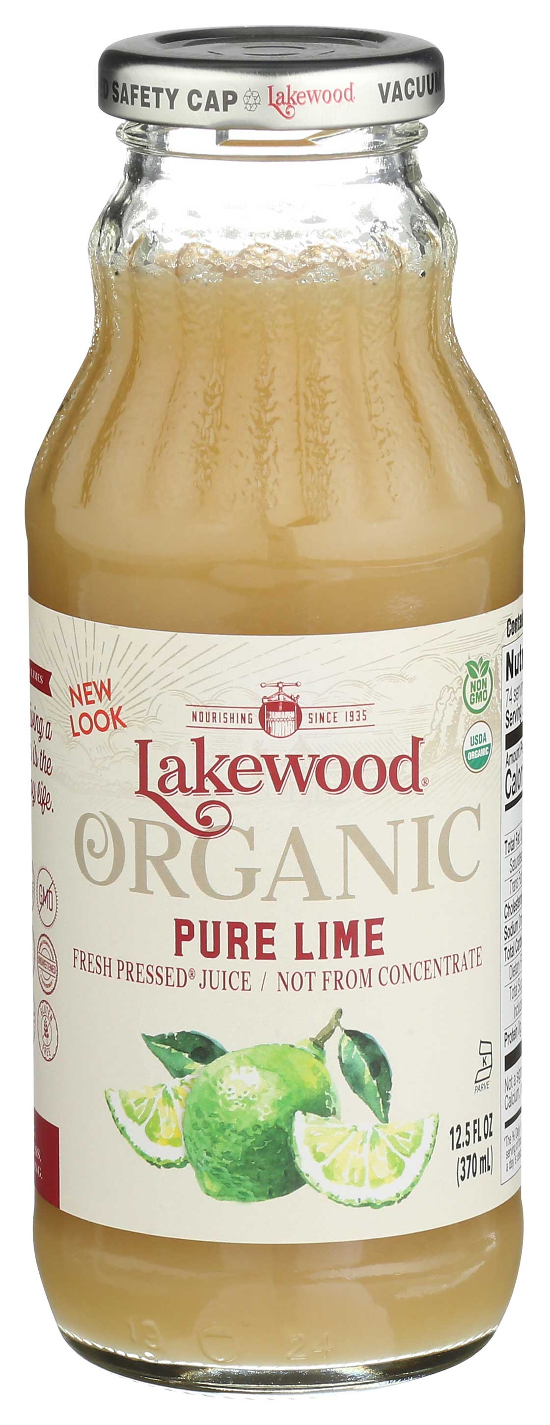 Lakewood Organic Pure Lime Juice, 12.5 Ounce -- 12 per case.