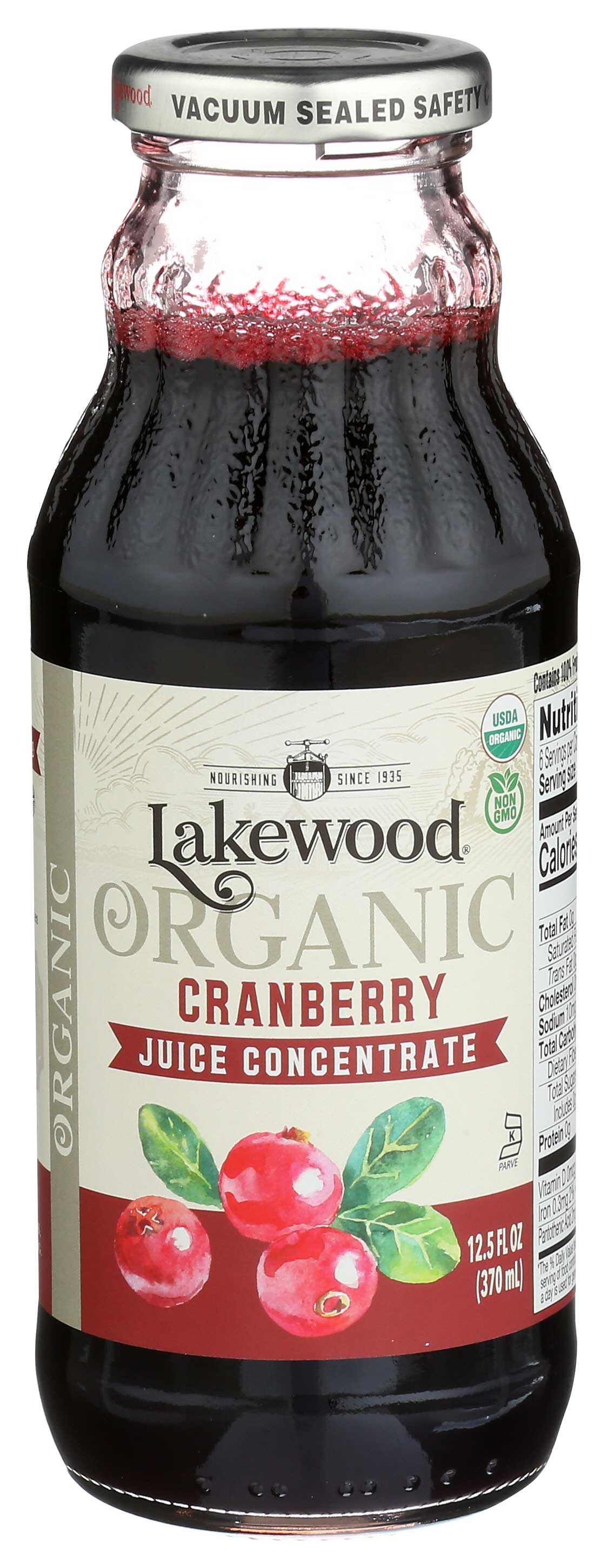 Lakewood Organic Cranberry Concentrate Juice, 12.5 Fluid Ounce