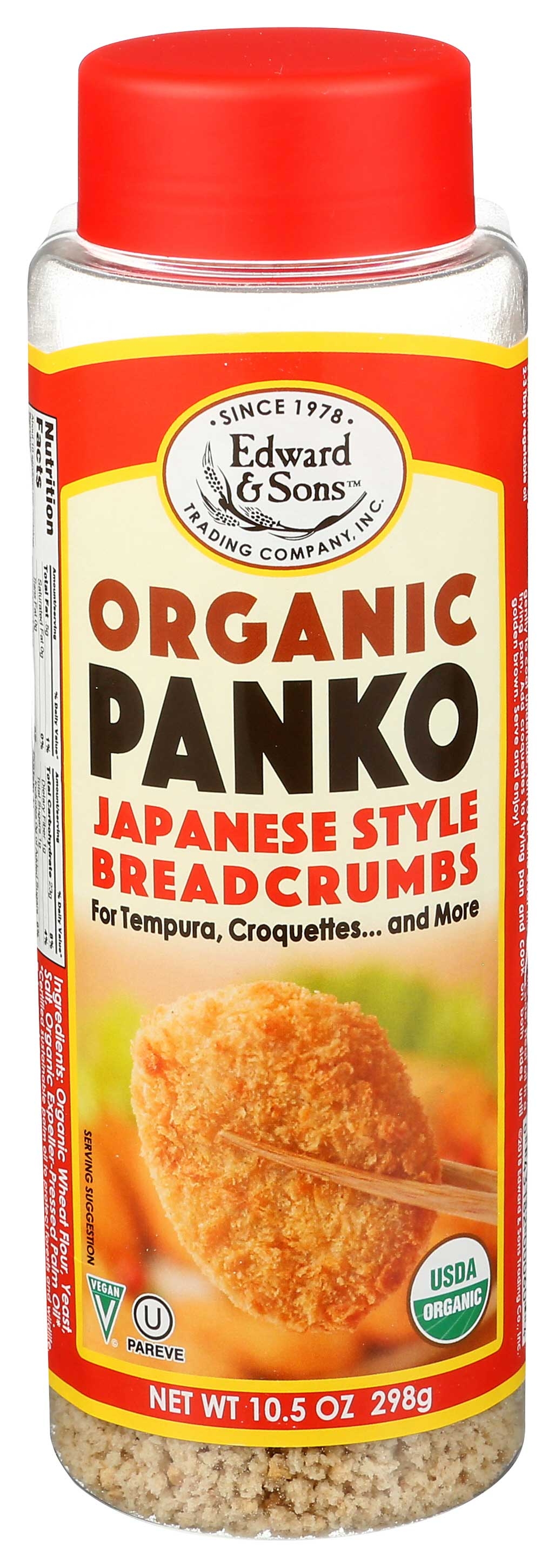 Edward and Sons Organic Panko Bread Curmb, 10.5 Ounce -- 6 per case.