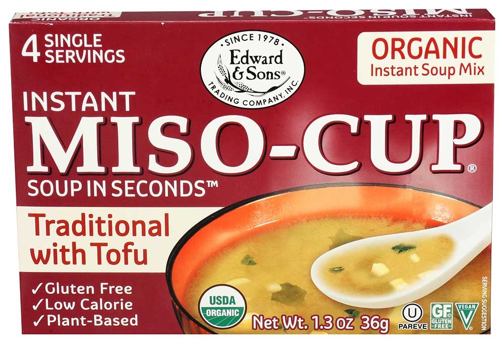 Edward And Sons Organic Traditional Miso Cup Soup, 1.3 Ounce -- 12 per case.