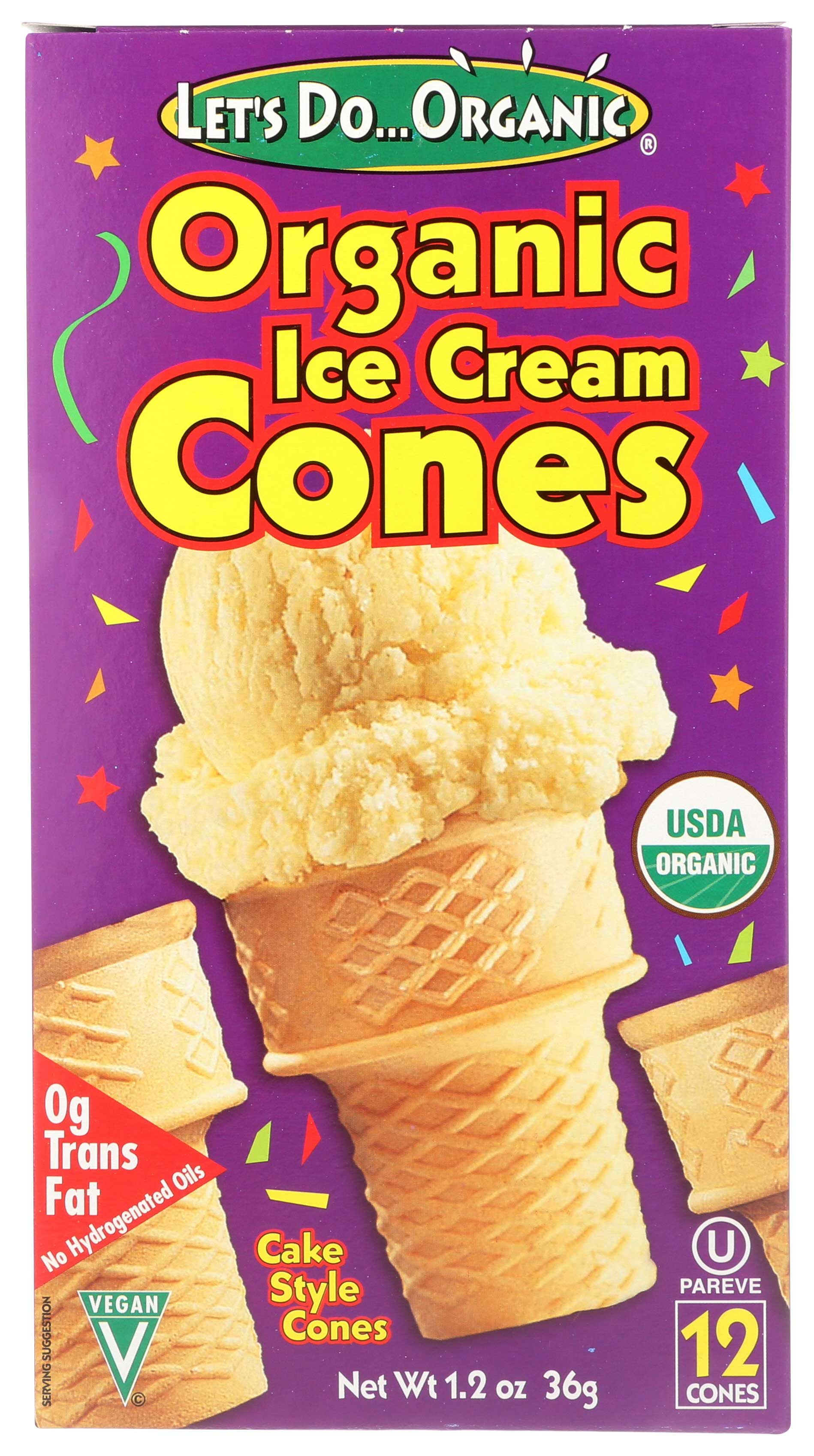 Let's Do Organic Ice Cream Cones, 1.2 Ounce -- 12 Per Case