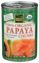 Native Forest Organic Papaya Chunk in Juice, 14 Ounce -- 6 per case.