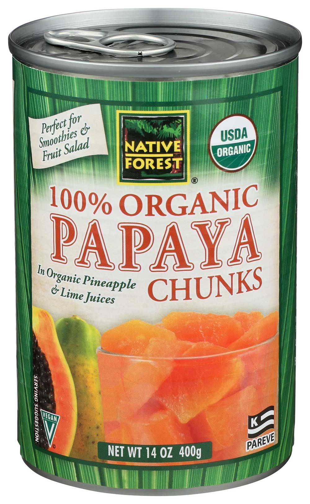 Native Forest Organic Papaya Chunk in Juice, 14 Ounce -- 6 per case.
