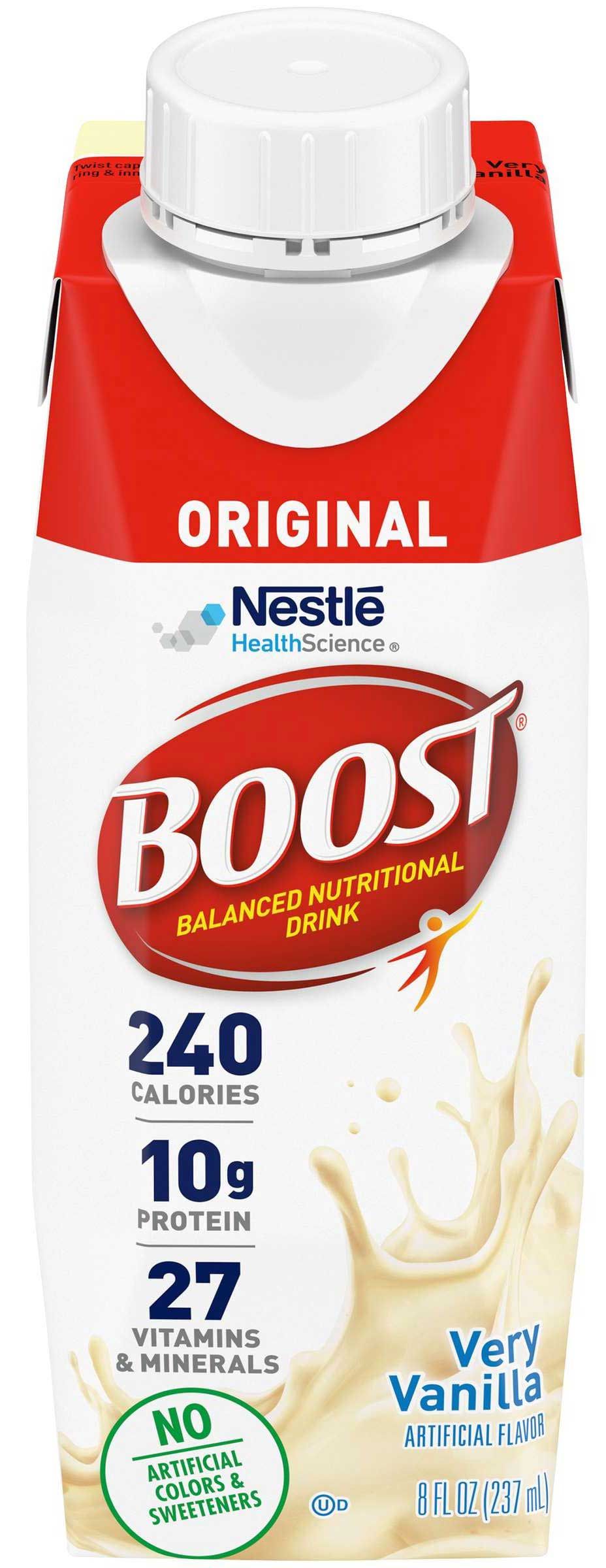 Boost Very Vanilla Adult Balanced Nutritional Drink, 8 Fluid Ounce -- 24 Per Case