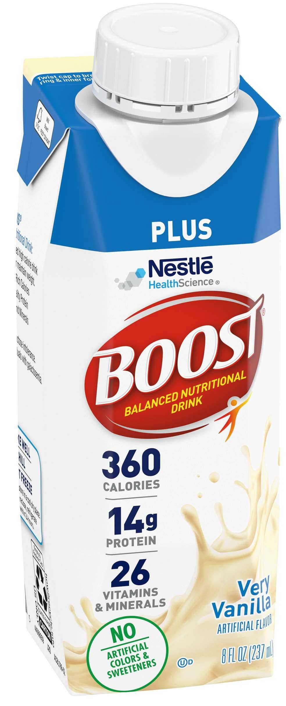 Boost Plus Very Vanilla Balanced Nutritional Drink, 8.01 Fluid Ounce -- 24 Per Case