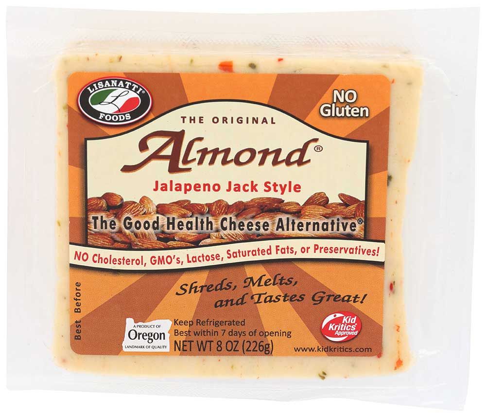 Lisanatti Almond Jalapeno Jack Style Chunk Cheese, 8 Ounce -- 12 Per Case