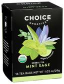 Choice Organics Mint Sage Herbal Tea, 16 tea bags -- 6 per case