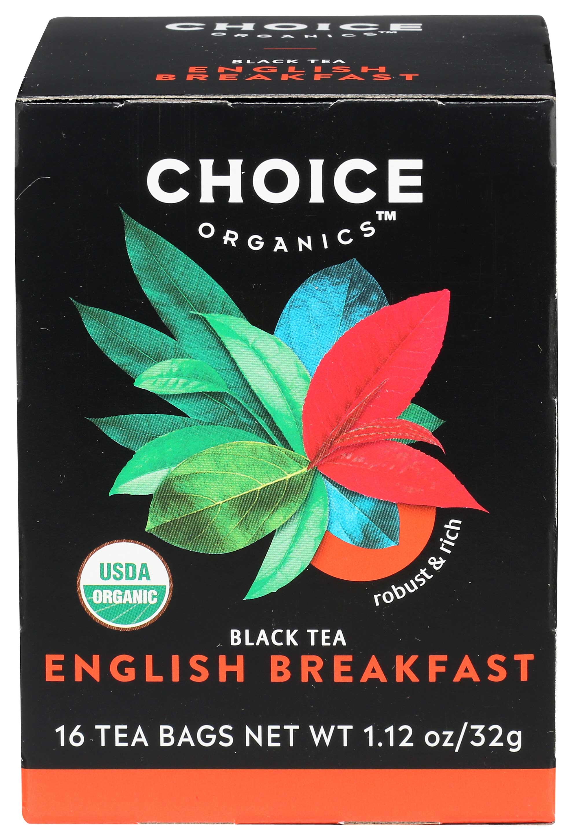 Choice Organic Teas English Breakfast Tea - 16 bags per pack -- 6 packs per case.