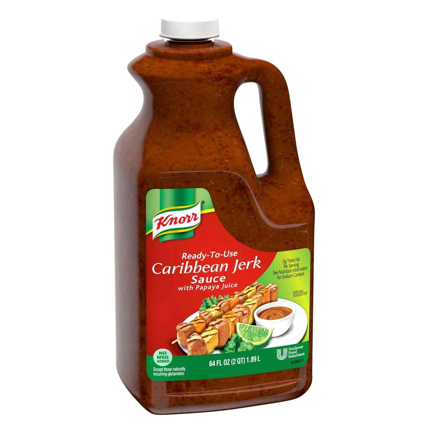 Single Knorr Professional Ready-to-Use Caribbean Jerk Sauce with Papaya Juice Jug, 0.5 Gallon