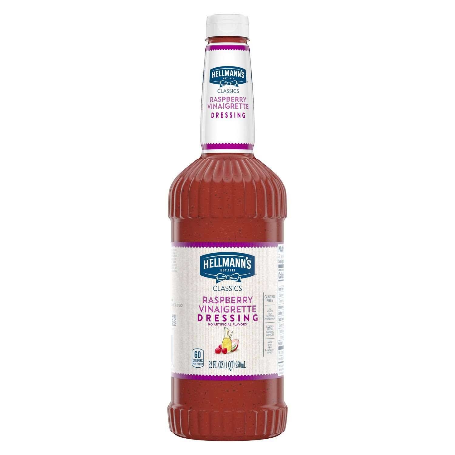 Single Hellmann's Classics Raspberry Vinaigrette Salad Dressing Salad Bar Bottles, 32 Ounce