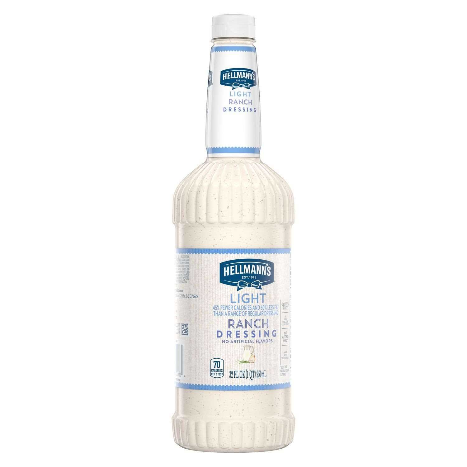 Hellmann's Light Ranch Salad Dressing Salad Bar Bottles, 32 Ounce -- 1 Each