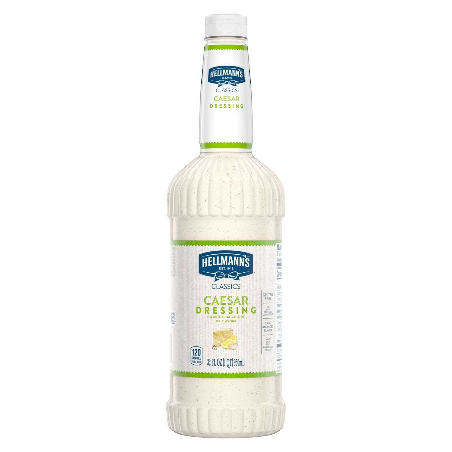 Single Hellmann's Classics Caesar Salad Dressing Salad Bar Bottle, 32 Ounce