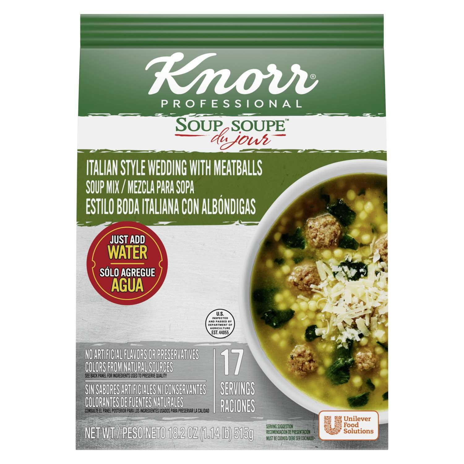 Single Knorr Professional Soup du Jour Italian Style Wedding with Meatballs Soup Mix, 18.2 Ounce