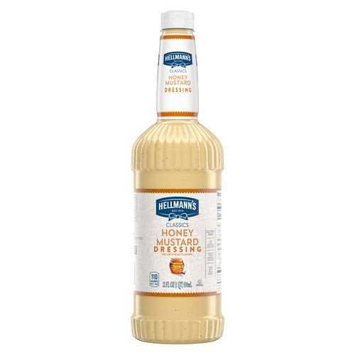 Single Hellmann's Classics Honey Mustard Salad Dressing Salad Bar Bottle, 32 Ounce