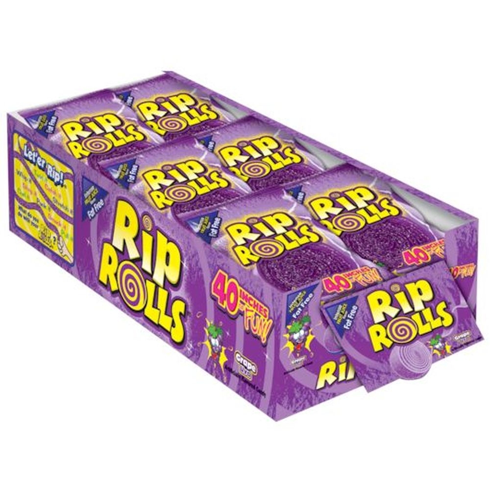 Rip Rolls Grape Candy, 1.4 Ounce - 24 per pack -- 12 packs per case