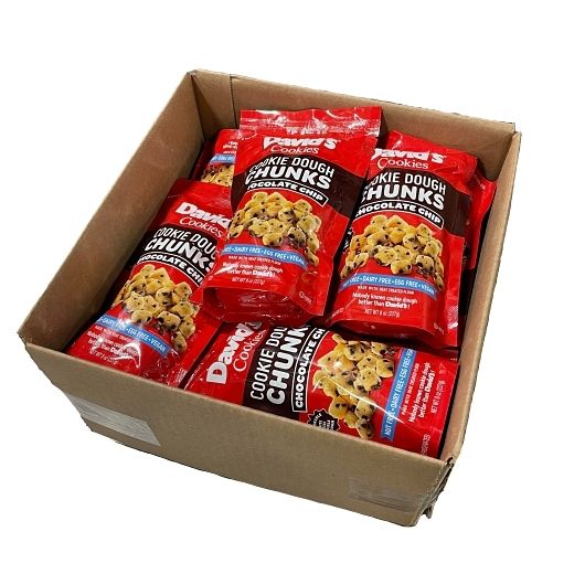 Davids Cookies Chocolate Chip Cookie Dough Chunks, 8 Ounce -- 12 per case