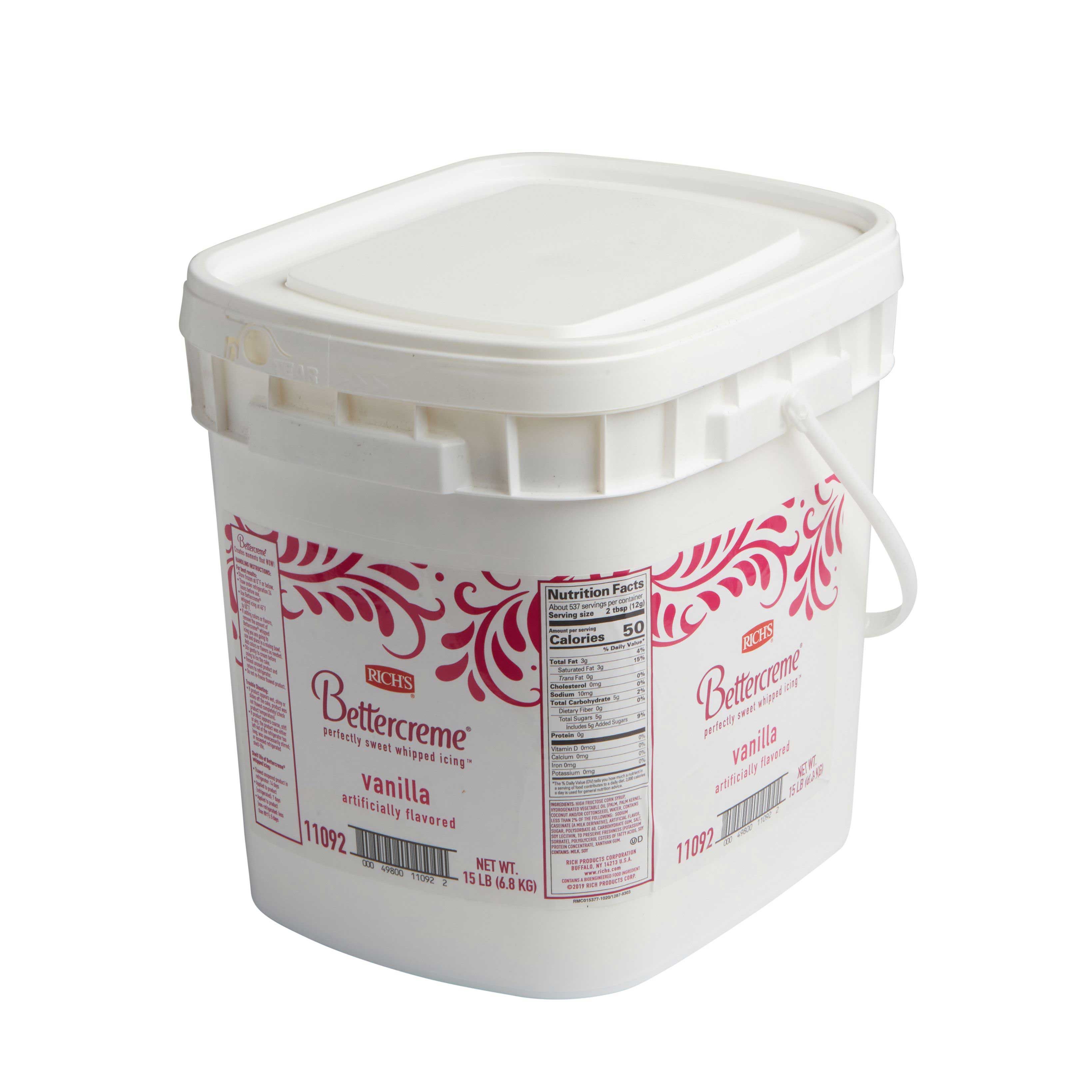 Rich's Bettercreme Vanilla Pre Whipped Icing, 15 Pound