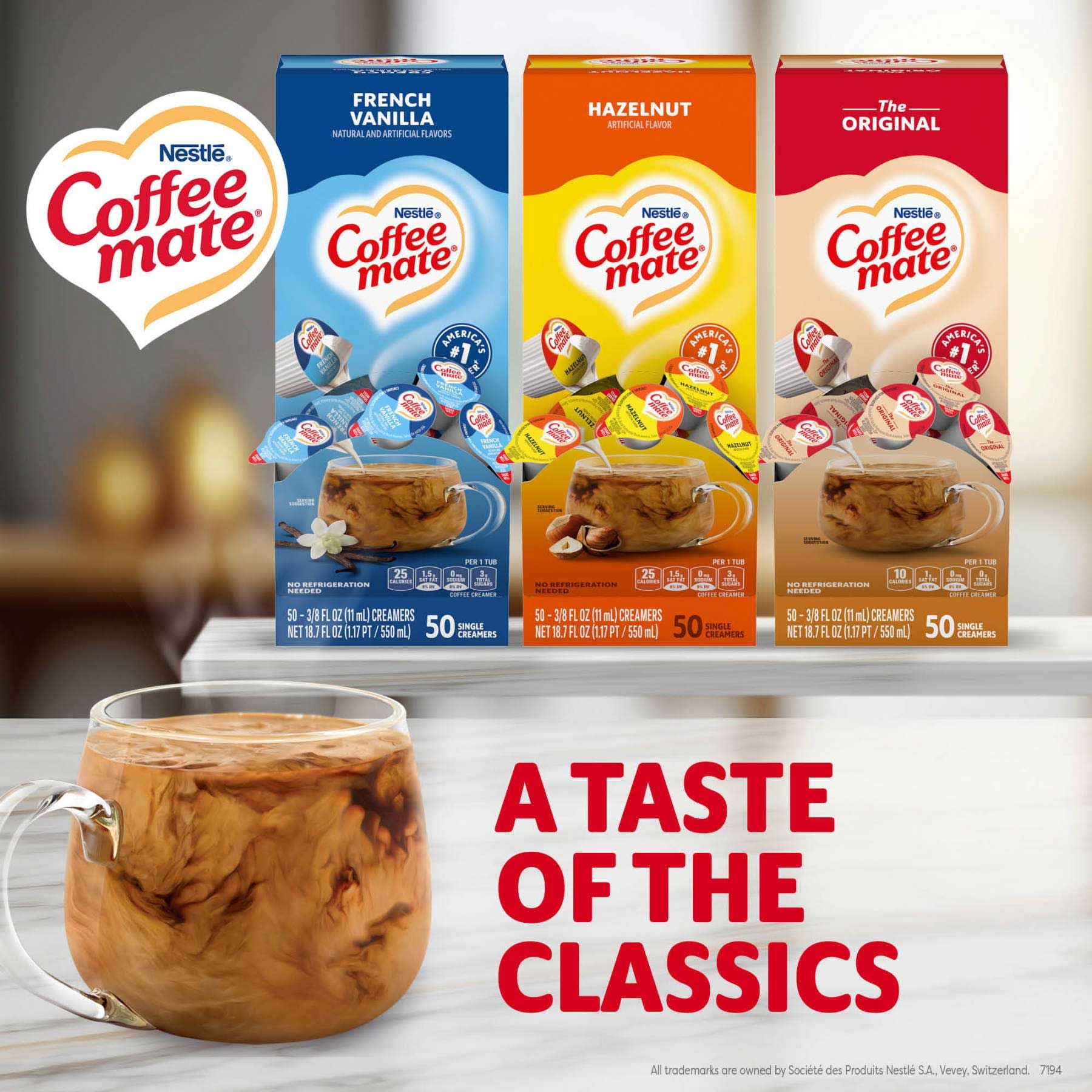Coffee-mate Coffee Creamer, Variety Pack, 50 Count -- 3 Per Case