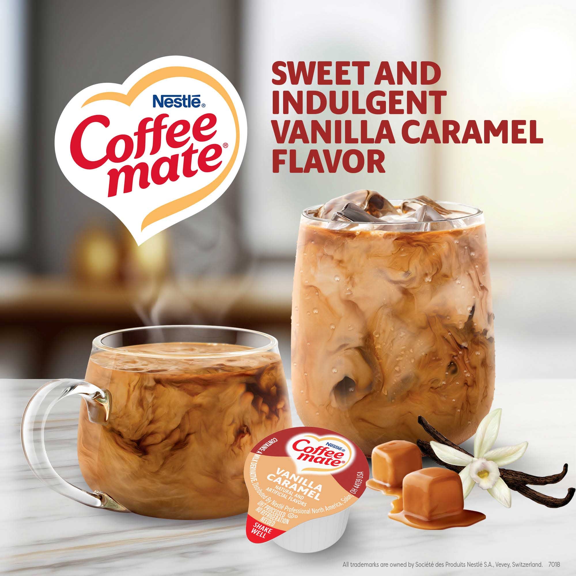 Coffee Mate Vanilla Caramel Liquid, 0.375 Ounce -- 180 per case.