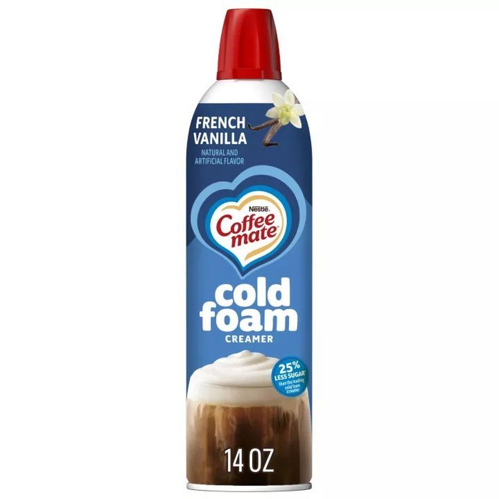 Coffee Mate French Vanilla Cold Foaming Creamer, 14 Ounce Bottle - 6 per case