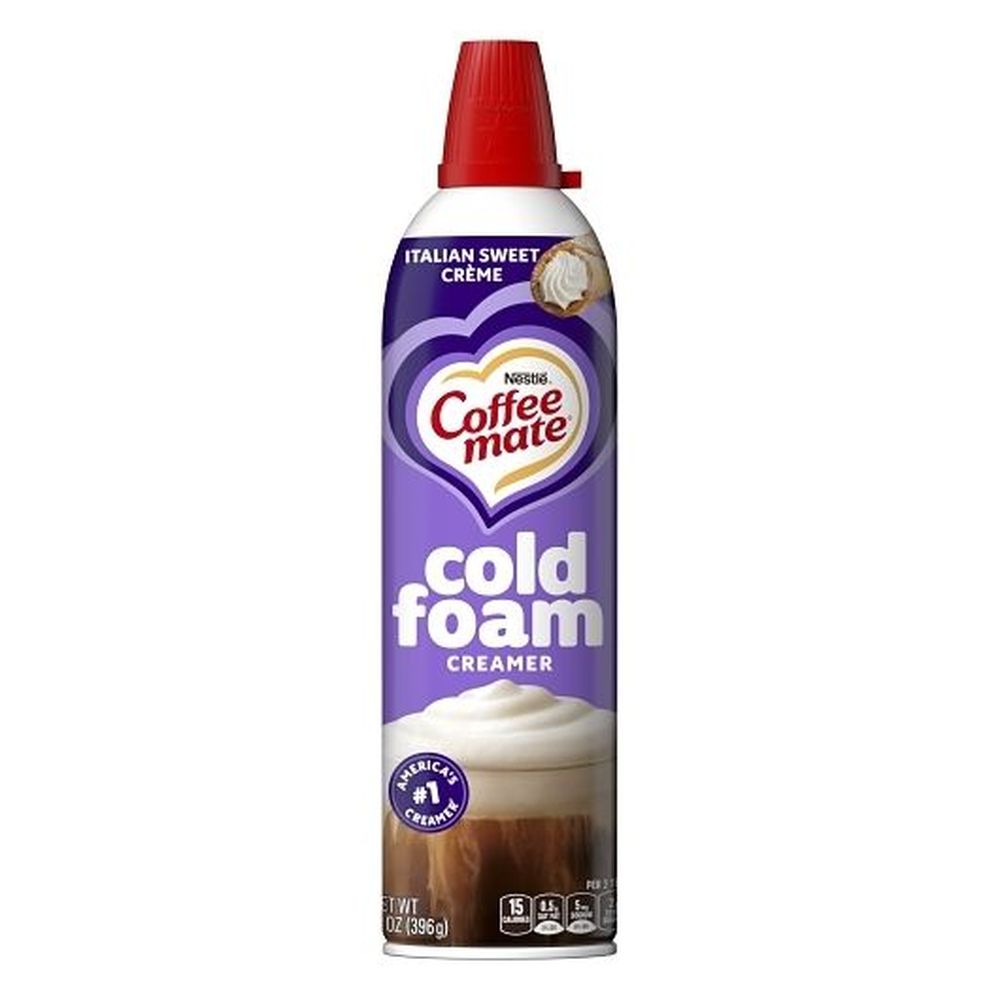 Coffee Mate Italian Sweet Creme Cold Foaming Creamer, 14 Ounce Bottle - 6 per case