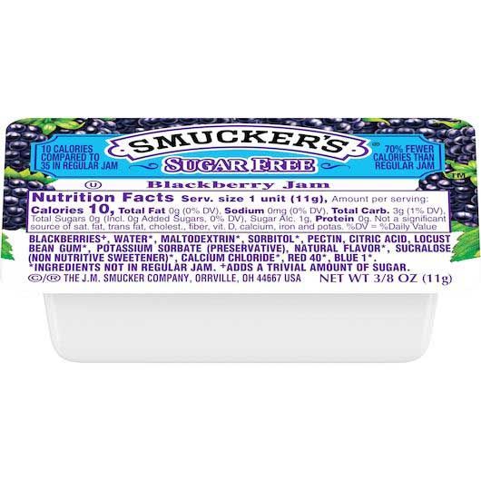 Smucker's Assorted Sugar Free Jelly, 0.375 Ounce -- 200 Per Case
