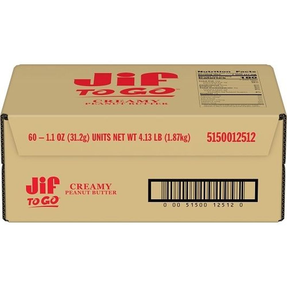 Jif Creamy Peanut Butter, 1.1 Ounce -- 60 Per Case