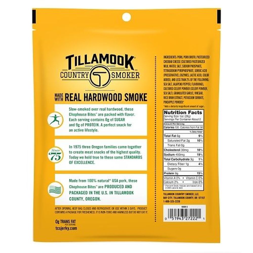 Tillamook Country Smoker Zero Sugar Jalapeno Cheddar Bites, 2.2 Ounce -- 12 per case