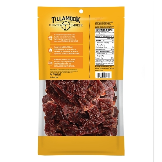 Tillamook Country Smoker Honey Glazed Simply Crafted Beef Jerky -- 6 per case