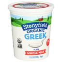 Stonyfield Farm Organic Plain Whole Milk Greek Yogurt, 30 Ounce -- 6 per case