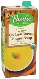 Pacific Foods Organic Cashew Carrot Ginger Soup, 32 Ounce -- 12 per case.