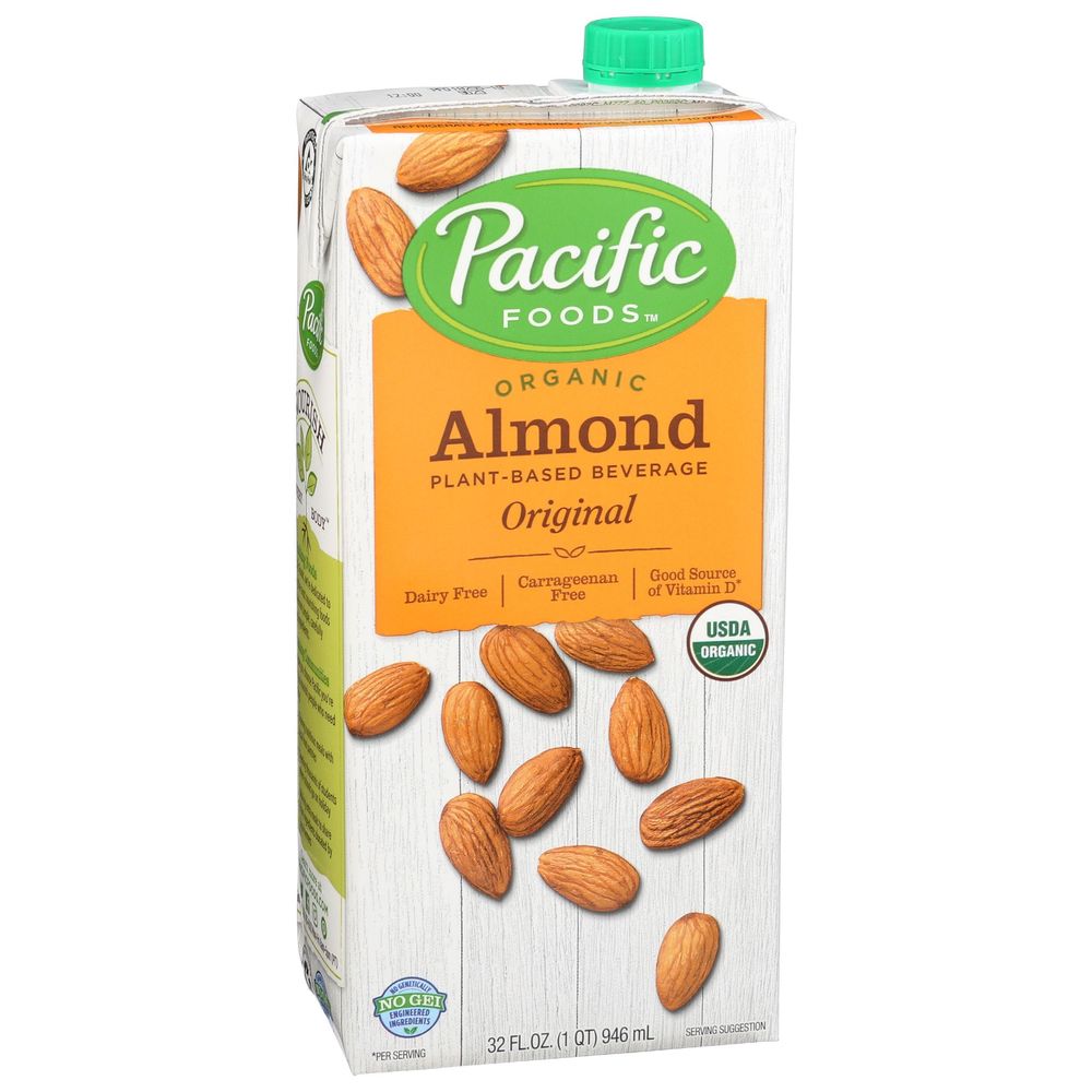 Pacific Foods Organic Original Plant Based Almond Beverage, 32 Fluid Ounce -- 12 per case