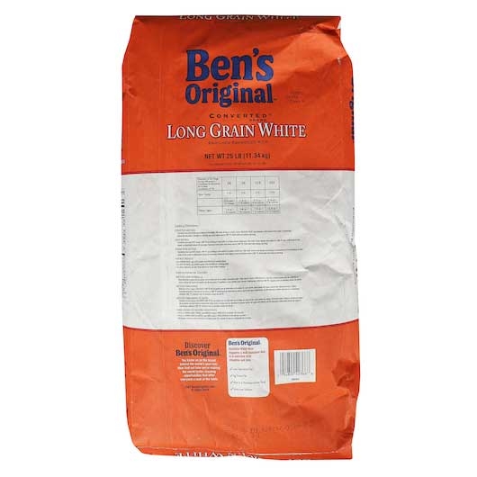 Bens Original Converted Long Grain White Rice, 25 Pound