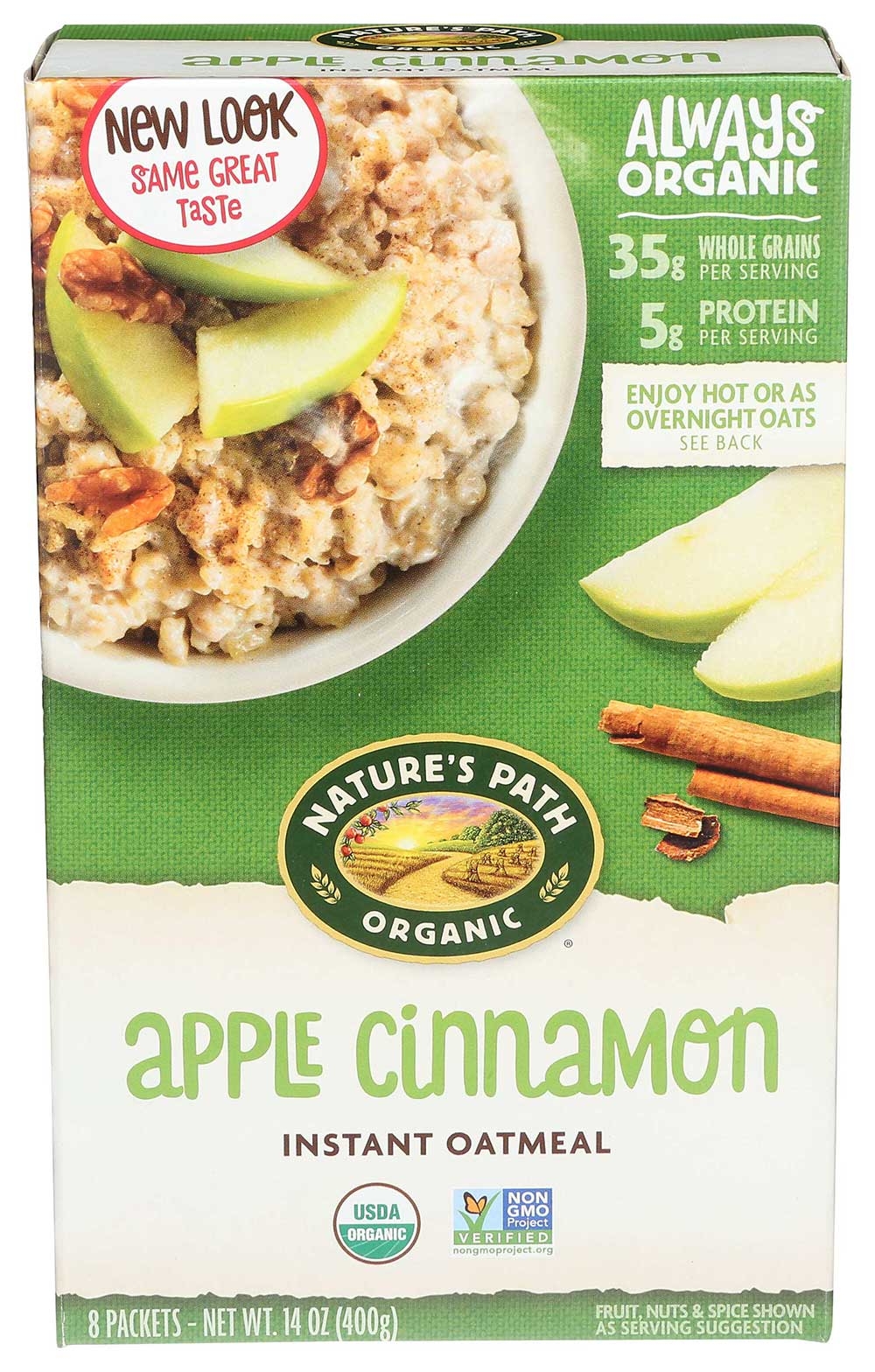 Natures Path Organic Apple Cinnamon Hot Oatmeal, 14 Ounce -- 6 per case.
