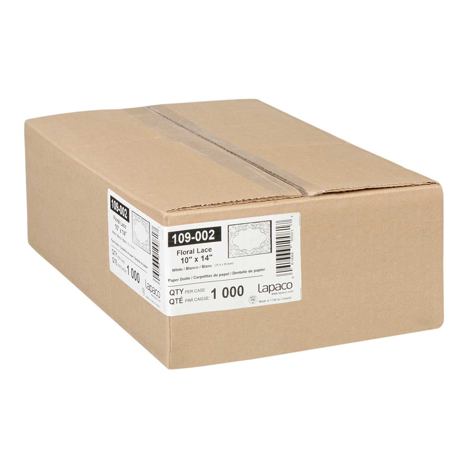 Lapaco Rectangular Floral Lace White Paper Doilie, 10 X 14 Inch -- 1000 Per Case
