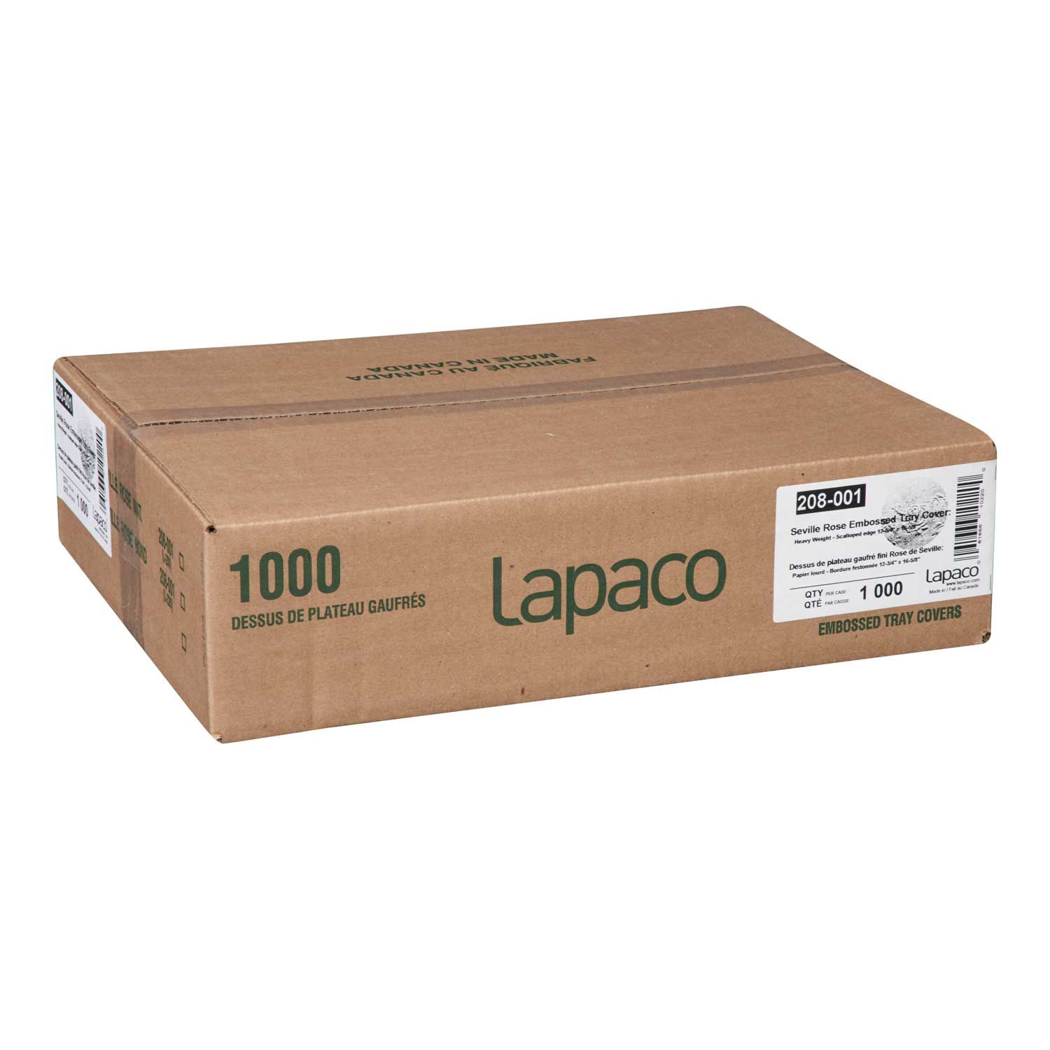 Lapaco Scalopped Edge Seville Rose Embossed Bond Tray Cover, 12 3/4 X 16 5/8 Inch -- 1000 Per Case