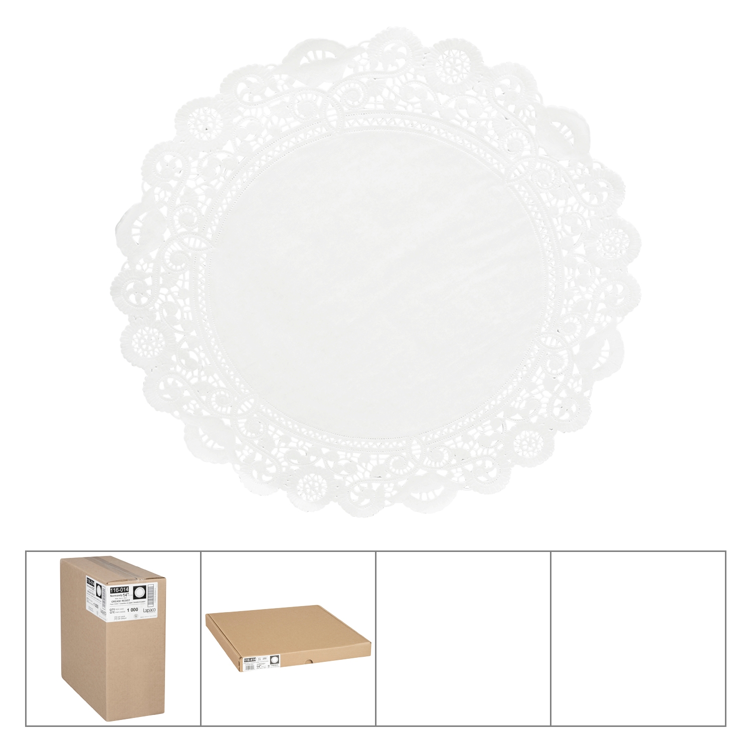 Lapaco Normandy Lace Grease Resistant Doily, 14 inch -- 1000 per case.