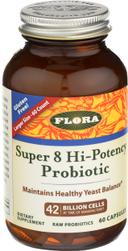 Flora Super 8 Hi Potency Probiotic Capsules, 60 count
