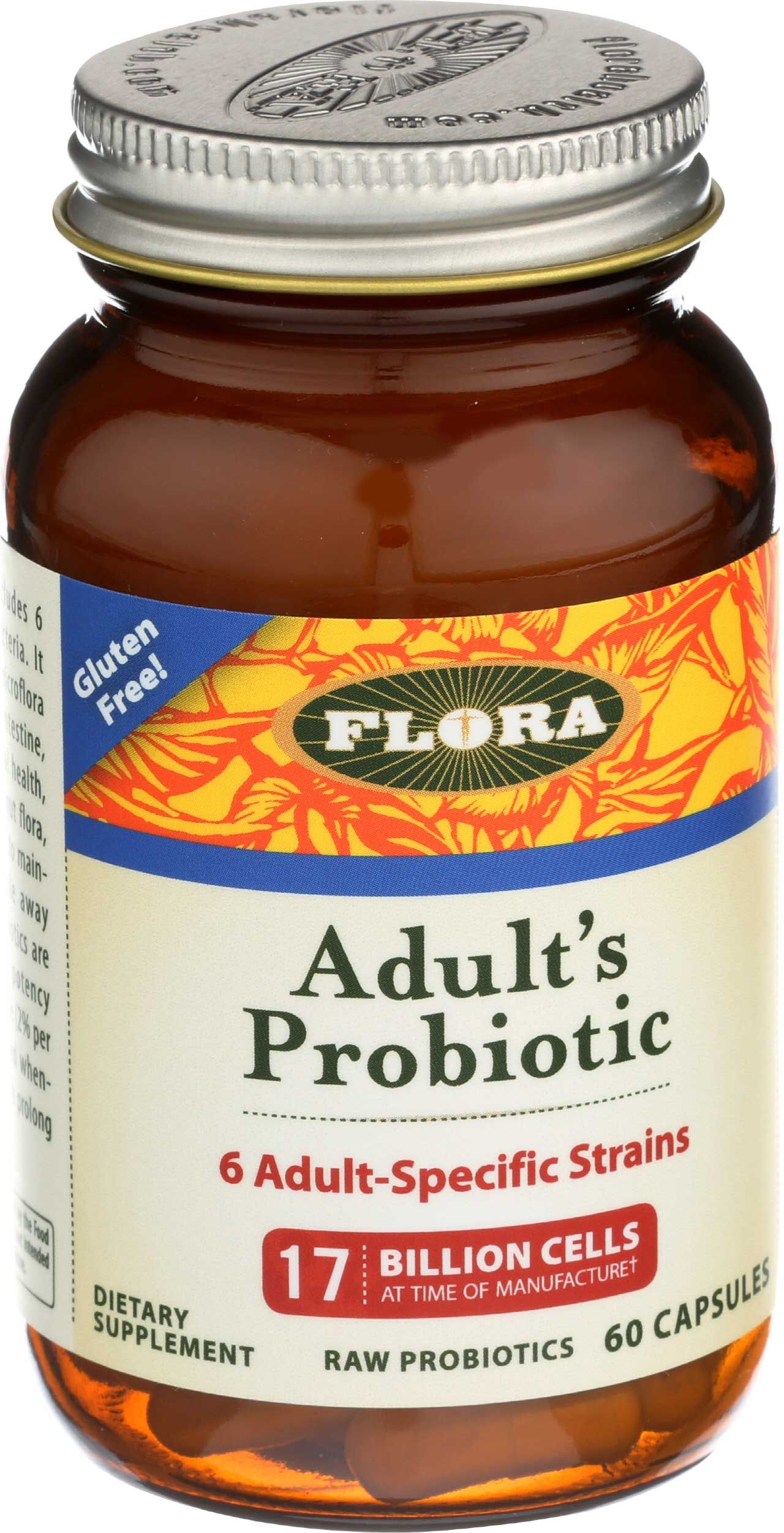 Flora Adults Probiotic Capsules, 60 Count