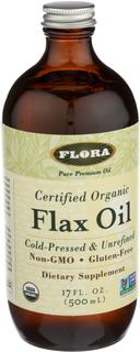 Flora Organic Cold Pressed and Unrefined Flax Oil, 17 Fluid Ounce
