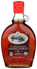 Shady Maple Farms Organic Glass Maple Syrup, 12.7 Ounce -- 12 per case.