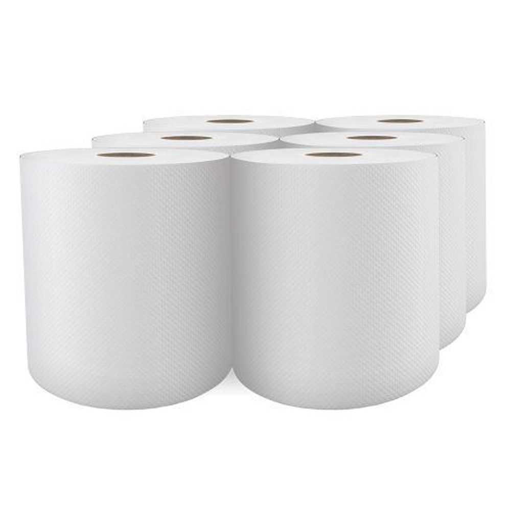 Cascades PRO Select 1-Ply White Roll Paper Towel, 7.9 inch x 800 Feet -- 6 rolls per case.