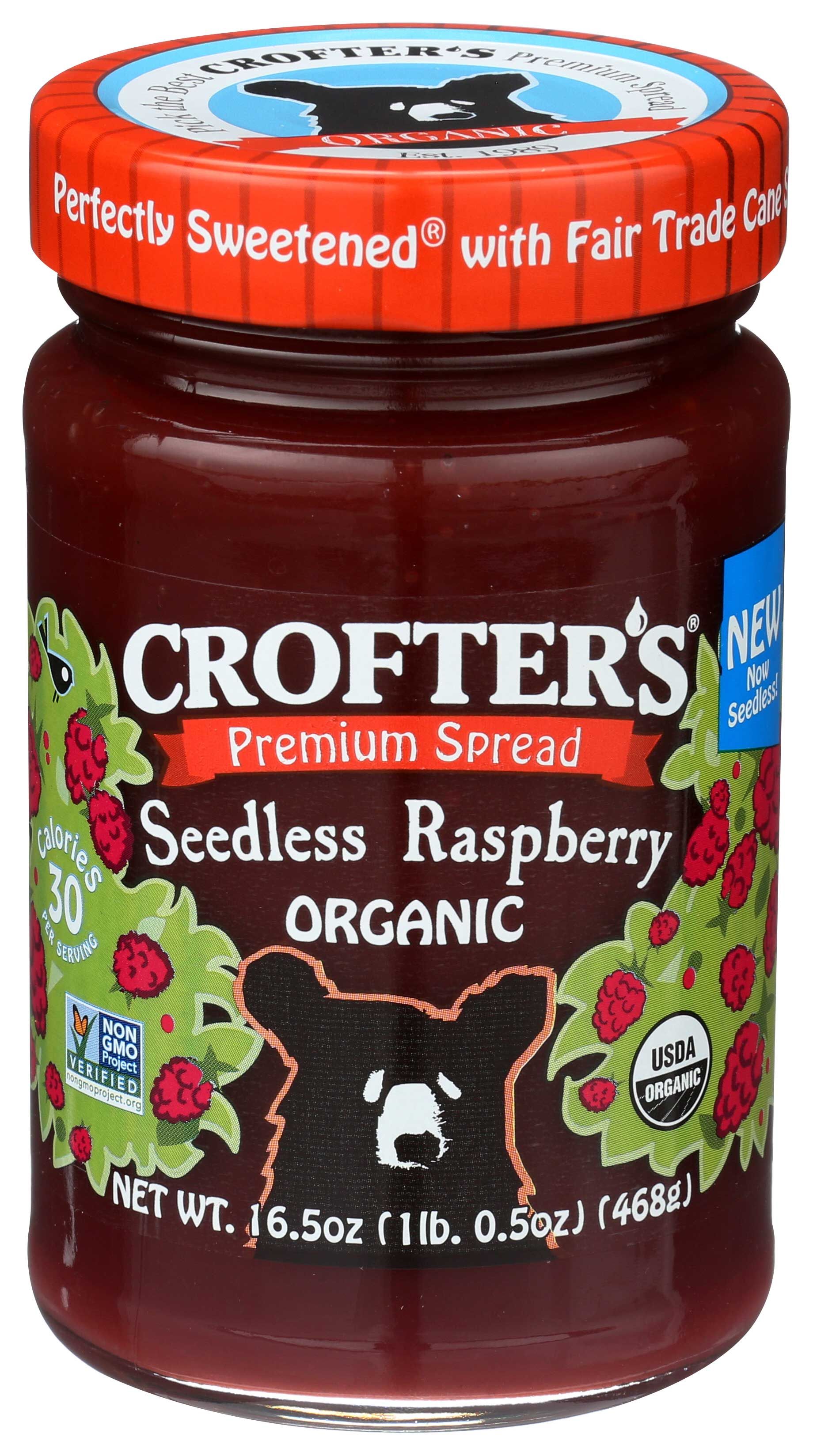 Crofter's Organic Raspberry Conserve, 16.5 Ounce -- 6 Per Case