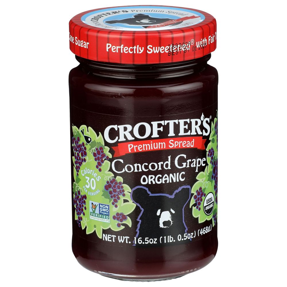 Crofters Organic Concord Grape Premium Spread, 16.5 Ounce -- 6 per case