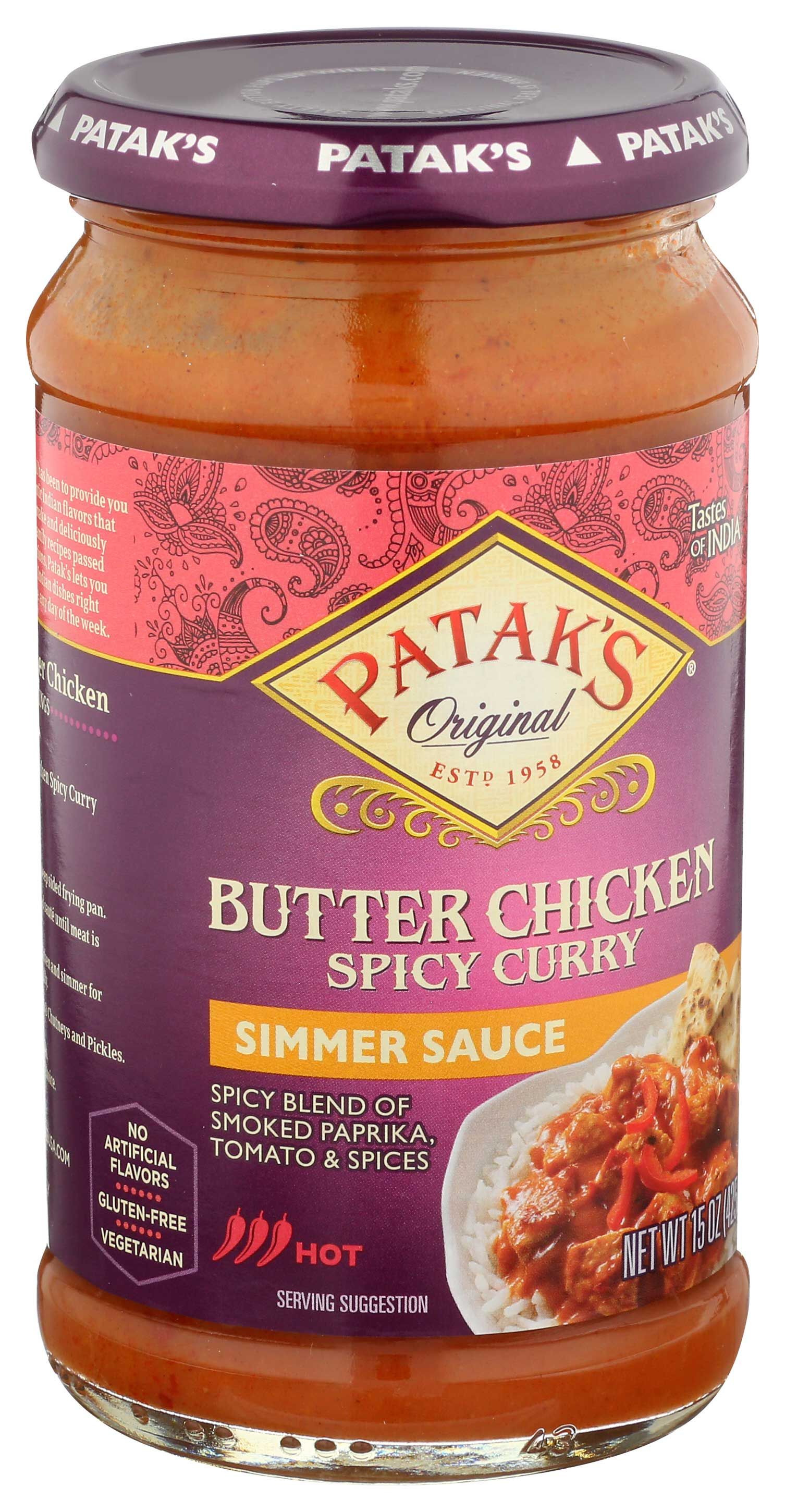 Patak's Spicy Butter Chicken Simmer Sauce, 15 Ounce -- 6 Per Case