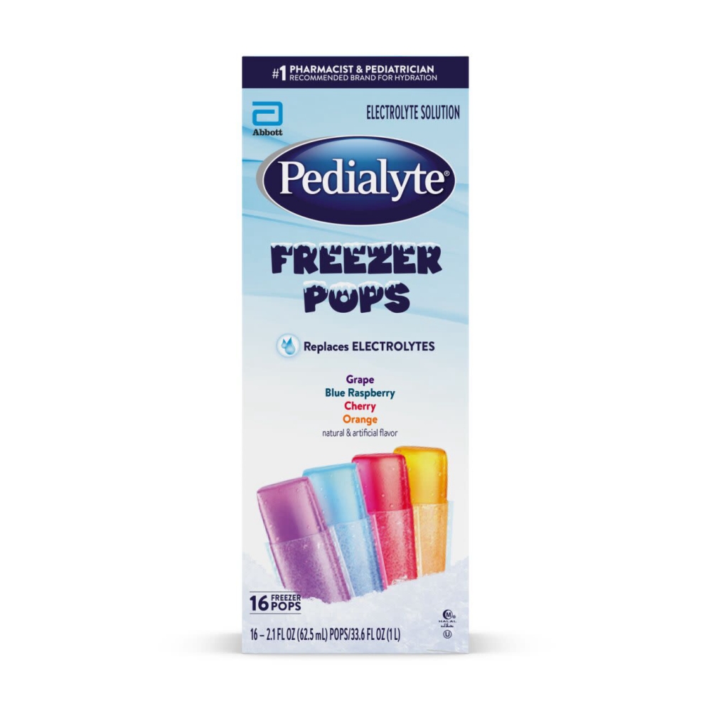 Pedialyte Freezer Pops, 33.6 Ounce - 16 per pack -- 4 packs per case.