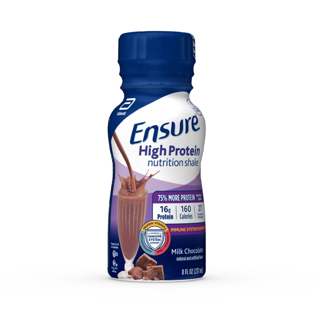 Ensure Active High Protein Milk Chocolate Nutrition Shake, 8 Ounce -- 24 per case.
